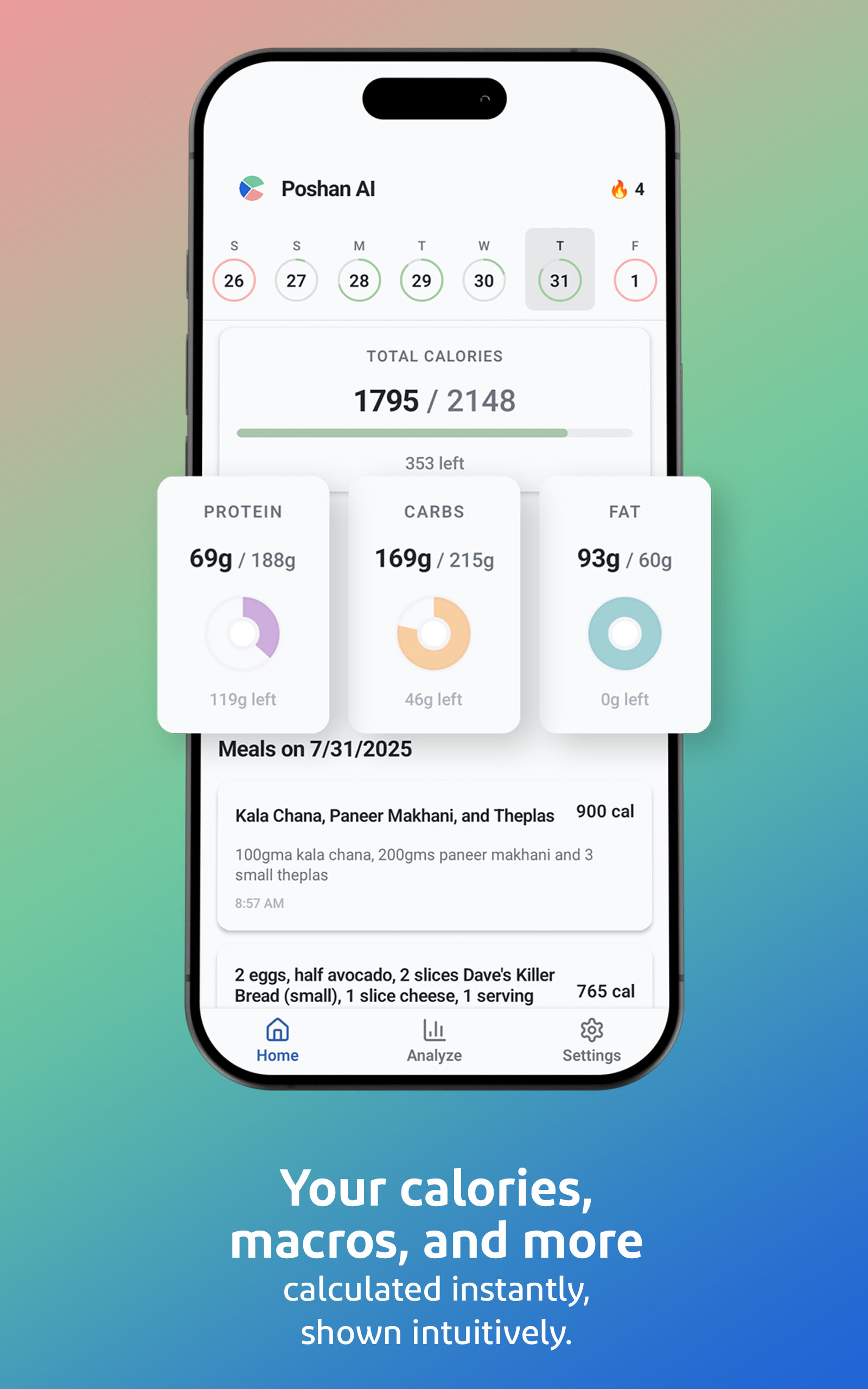 Snap a meal. Or scan a label.